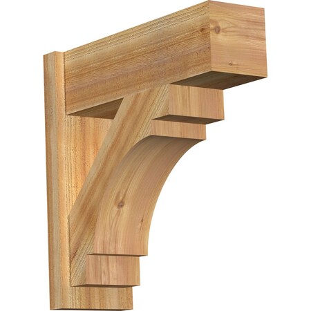 Ekena Millwork Merced Block Rough Sawn Outlooker, Western Red Cedar, 8"W x 24"D x 24"H OUT08X24X24MRC05RWR